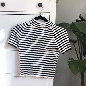 PacSun BRAND NEW! striped mock neck ribbed top